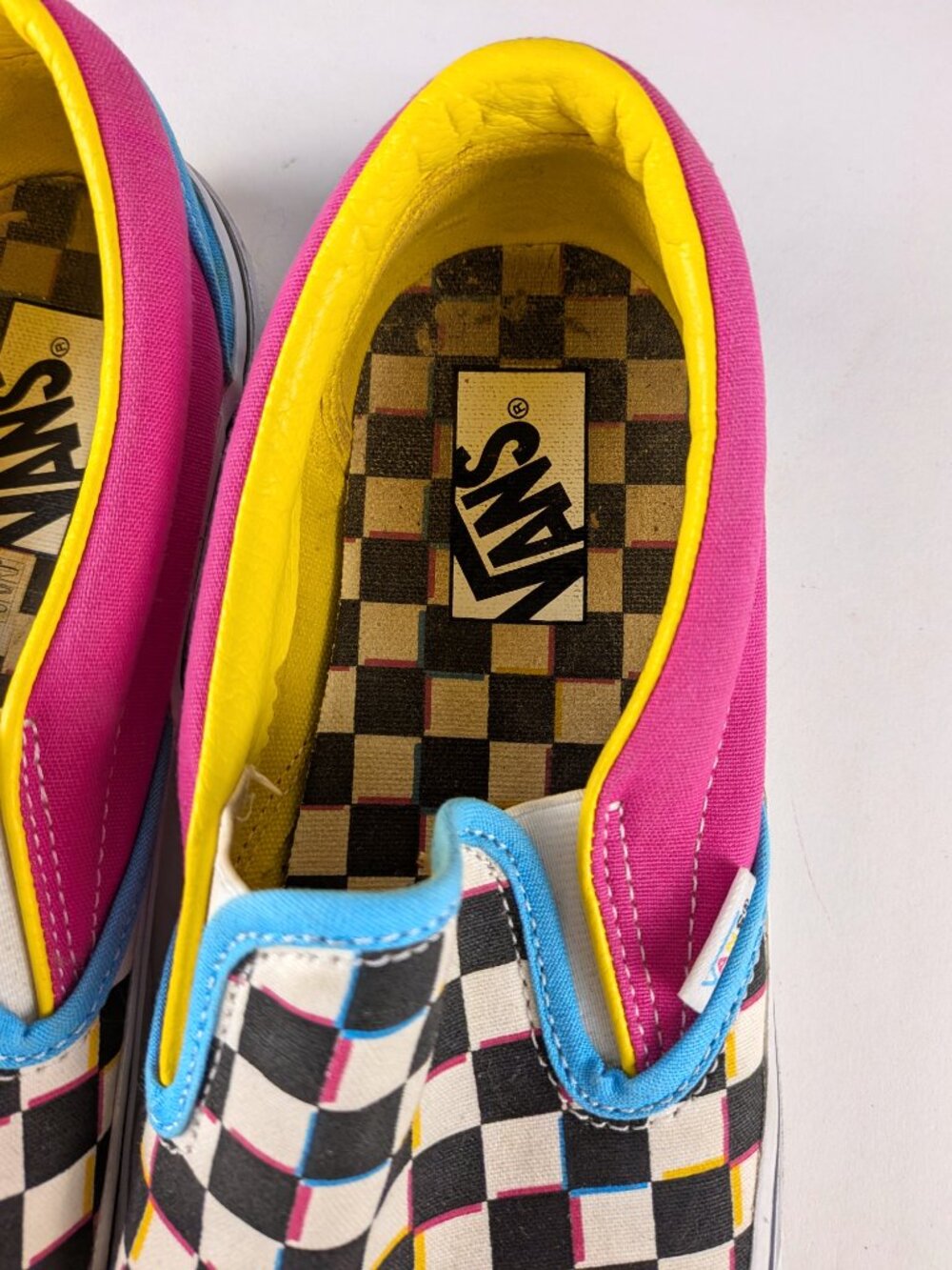 Vans Crazy Checkered Multicolor Slip-Ons Size 10 Women/8.5 Men - Picture 6 of 13